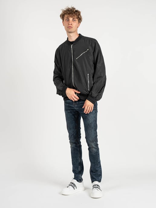 Les Hommes Chaqueta Bomber del hombre negro, Gris - Image 5