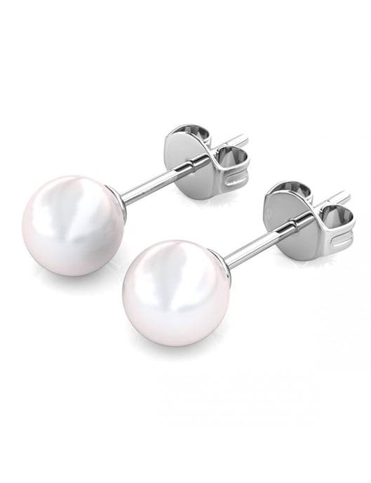 Pendientes de Perlas Luna Llena - Plata y Cristal - Image 4