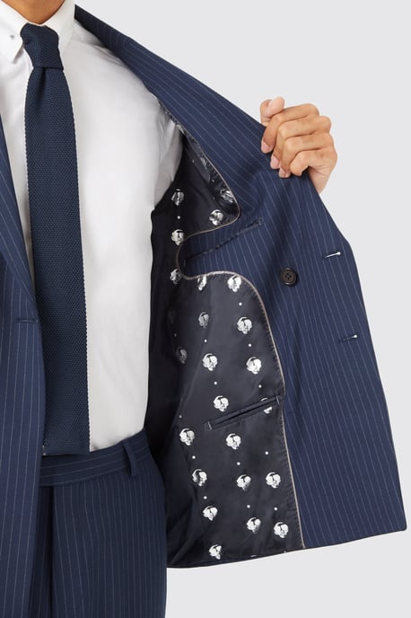 Milltown Slim Fit Double Breasted Navy Jacket TT x AM