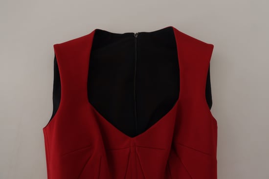 Vestido Midi Ceñido Rojo con Escote Corazón de Dolce & Gabbana para Mujer - Image 5