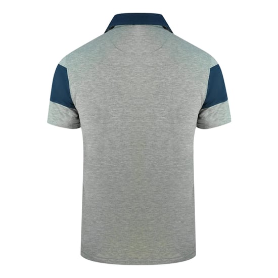 Polo gris con logo en el pecho y escudo Aldis en bloques de color de Aquascutum - Image 2