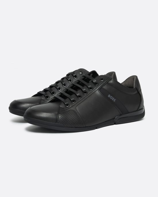 BOSS Orange Saturn Zapatillas de Piel para Hombre de Perfil Bajo con Forro Anti-Olor NOS - Image 1