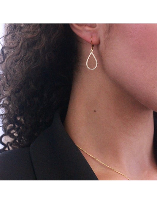 Pendientes de aro colgantes Laelia - Oro y cristal - Image 4