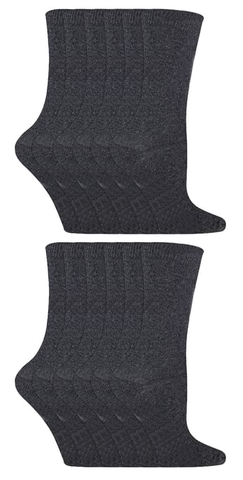 Paquete múltiple de 12 pares de calcetines de bambú para niños | Snob | Calcetines lisos para niños | Calcetines escolares ideales para el verano para niñas y niños - Gris - Image 1