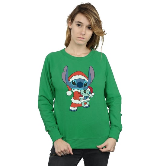 Disney Womens/Ladies Lilo And Stitch Stitch Christmas Sweatshirt (Irish Green)
