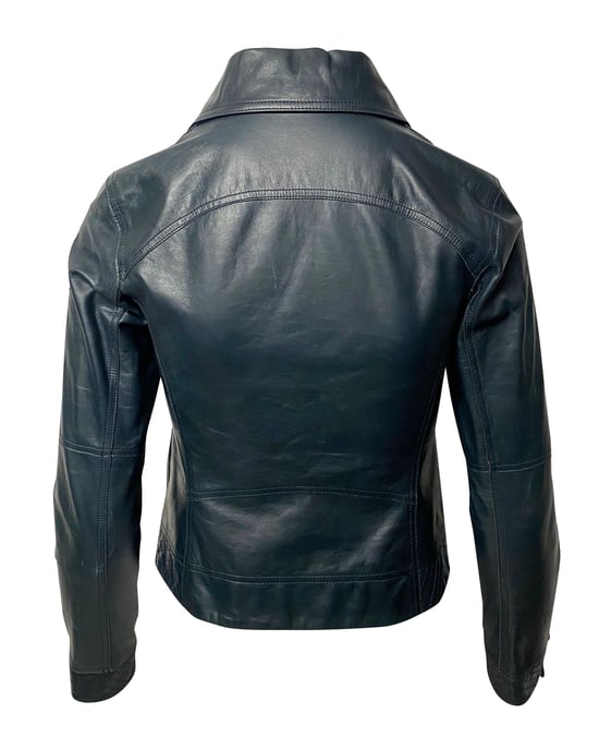 Chanel Motor Jacket in Green Leather - Image 2