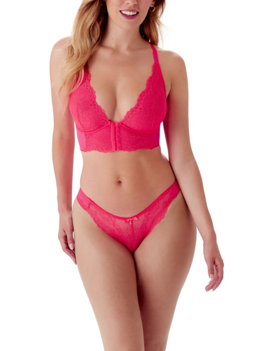 Superboost Lace Deep V Bralet - Diva Pink