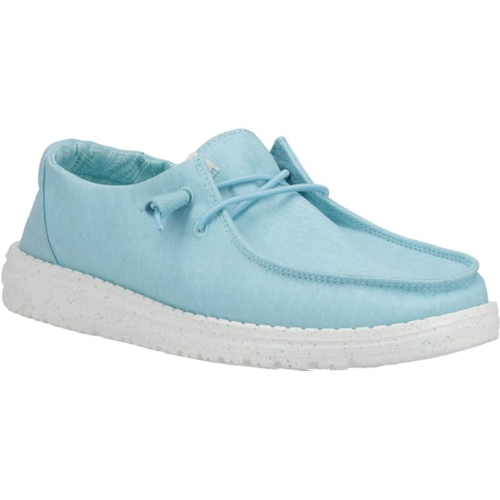HEYDUDE Wendy Canvas 100% Cotton Women's Turquoise Loafers - Image 1