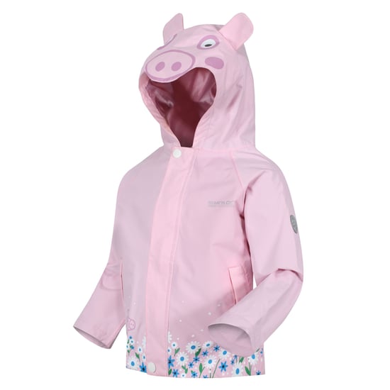 Regatta Childrens/Kids Peppa Pig Hooded Waterproof Jacket (Pink Mist)