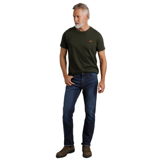 Weird Fish Mens Edward Denim Stretch Straight Jeans (Dark Denim) - Image 3
