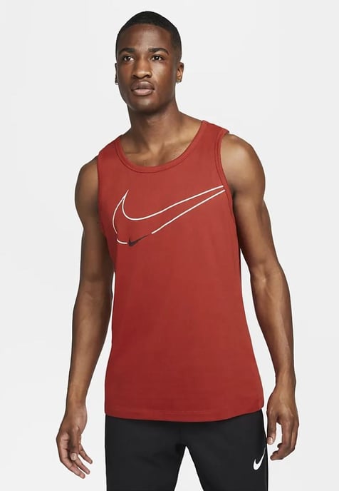 Camiseta sin mangas de entrenamiento con gráfico Dri-FIT para hombre en rojo de Nike - Image 1