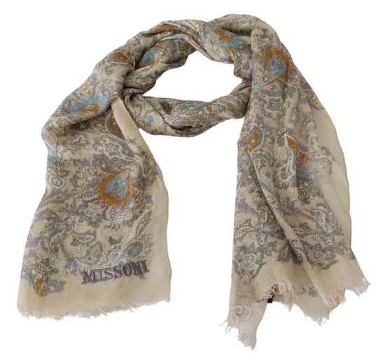 Bufanda unisex de cachemira barroca beige para hombre Missoni - Image 2