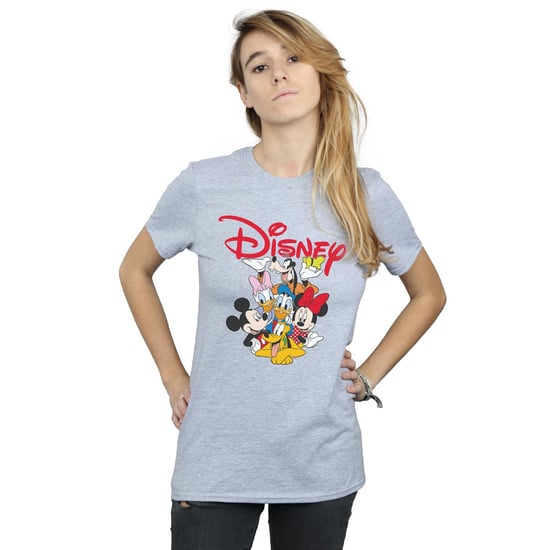 Disney Womens/Ladies Mickey Mouse Crew Cotton Boyfriend T-Shirt (Sports Grey) - Image 2