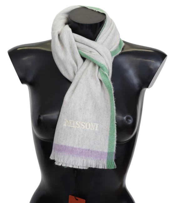 Bufanda Unisex en Cashmere 100% Beige de Missoni para Hombre - Image 1