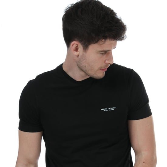 Men's Armani Exchange Milano / New York T-Shirt in Black - Image 2