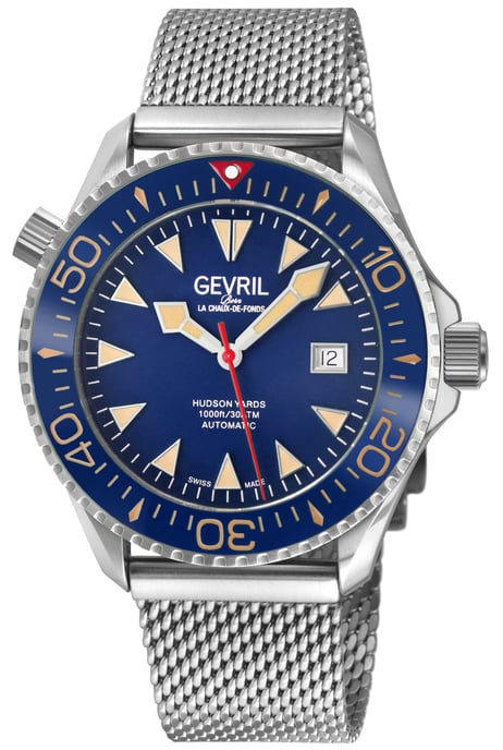 Reloj Automático Suizo con Dial Azul Gevril para Hombre Hudson Yards - Image 1