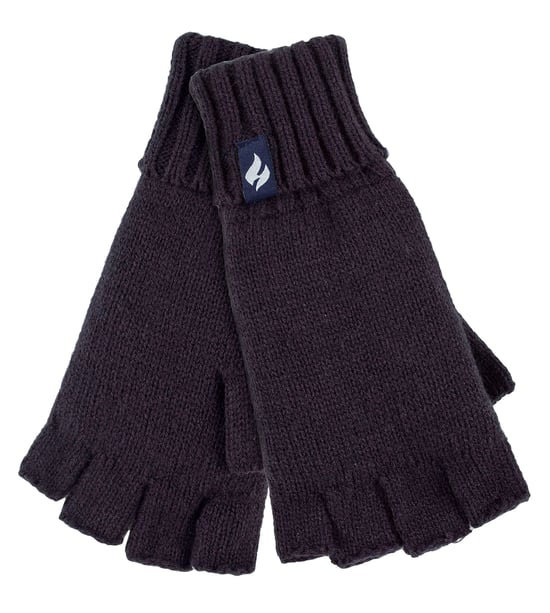 Guantes de punto sin dedos para mujer | GUANTES DE CALOR | Navy Solid - Image 1