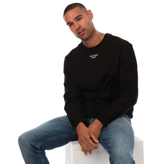 Sudadera de algodón afelpado relajada para hombre de Calvin Klein Jeans en negro - Image 4