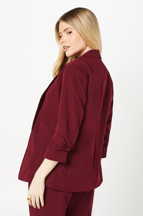 Ruched Sleeve Blazer