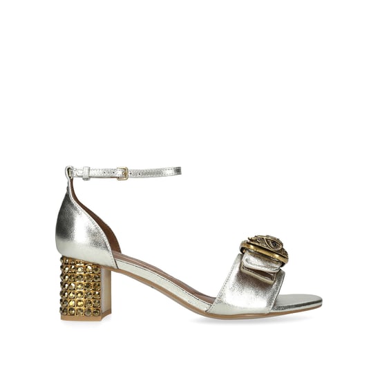 Kurt Geiger London Leather Mayfair Block Mid Heel Sandals