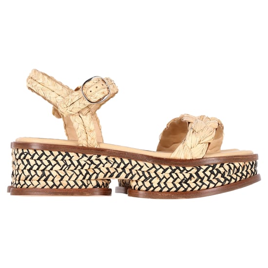 Gabriela Hearst + Clergerie Michael Platform Sandals In Beige Raffia - Image 1