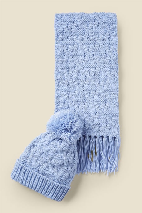 Bella Pale Blue Chunky Knitted Scarf