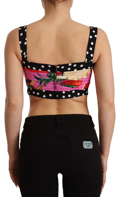 Top de Sito de Seda Multicolor con Estampado de Frutas de Lunares para Mujer de Dolce & Gabbana - Image 3
