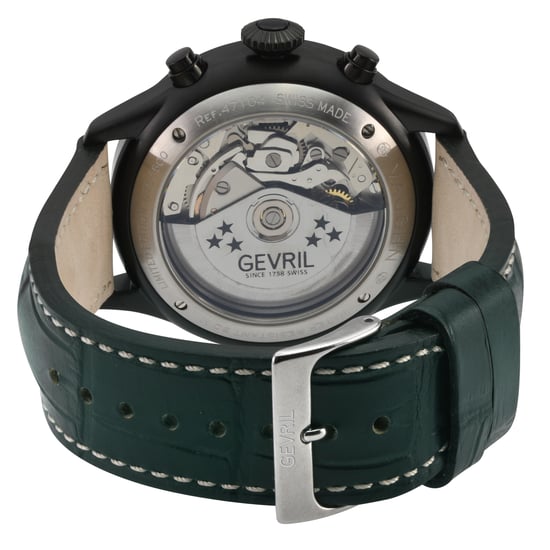 Gevril Vaughn Chronograph Olive Leather Swiss Automatic ETA 7750 Watch