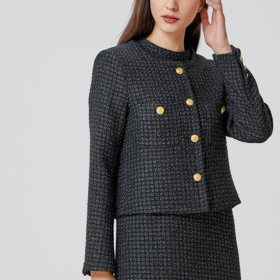 Tweed blazer patch with pockets - Image 4