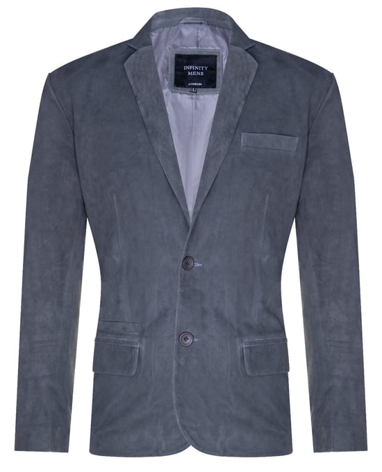 Chaqueta Blazer de Ante Abrigo de Cuero Italiano Suave - Image 1