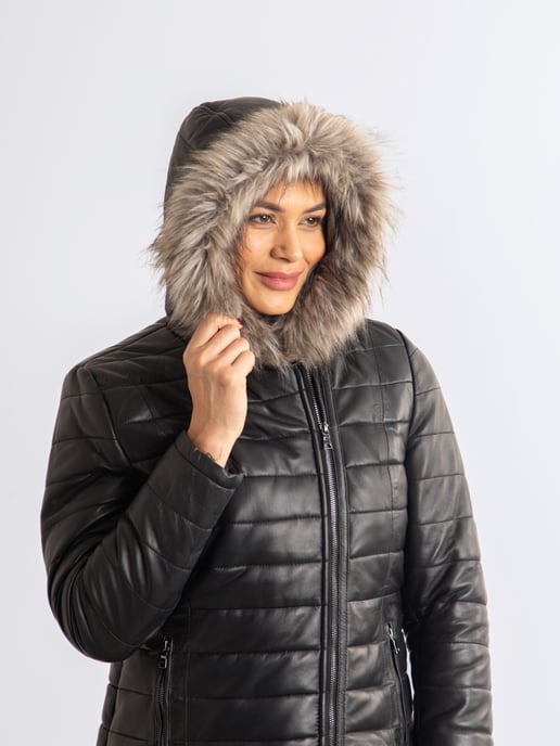 Ennerdale Quilted Leather Jacket in Black