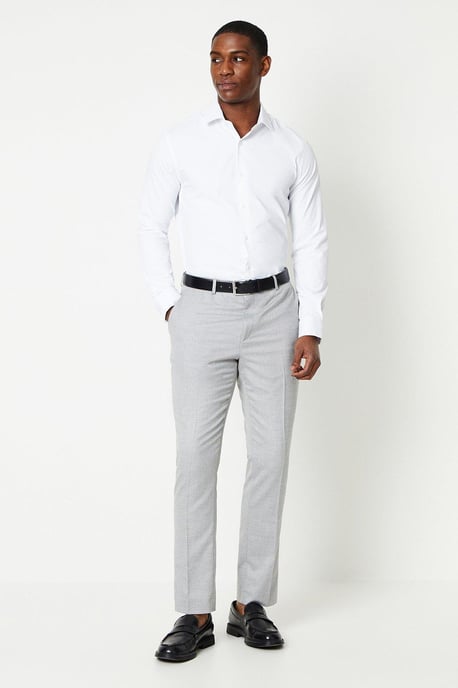 White Tailored Fit Long Sleeve Easy Iron Shirt - Image 2