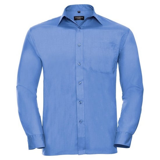 Russell Collection Mens Poplin Easy-Care Long-Sleeved Shirt (Corporate Blue) - Image 1