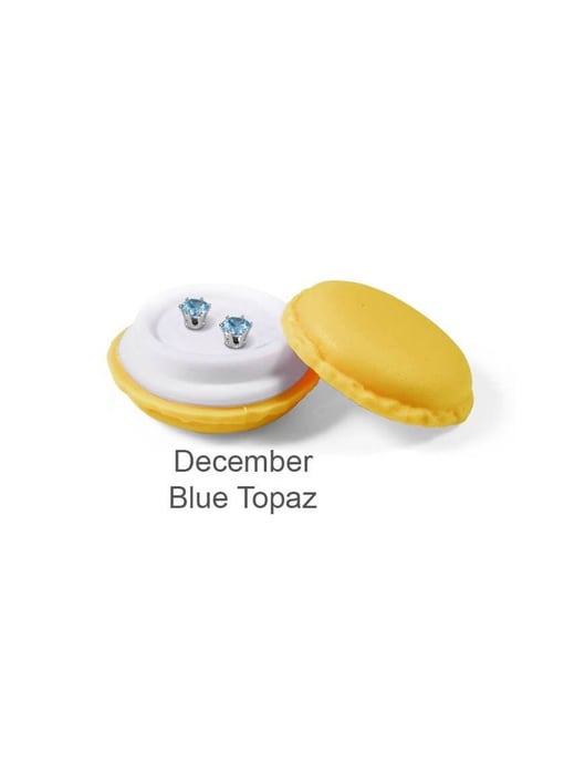 Pendientes de diciembre con piedra de nacimiento - Plata y azul - Image 4