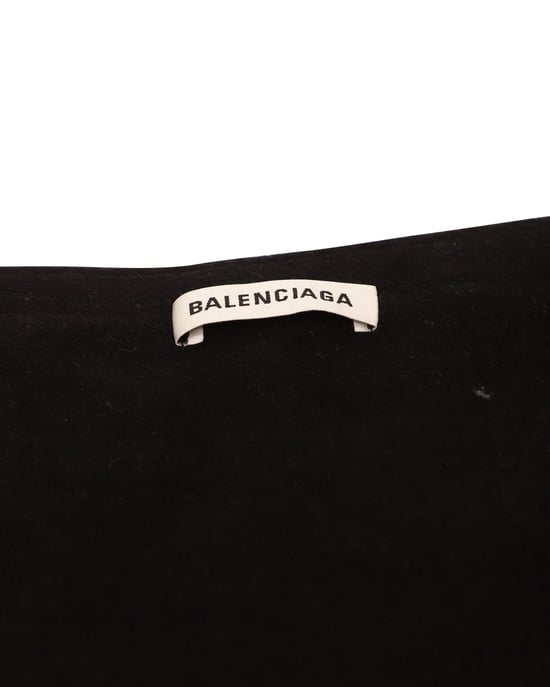 Balenciaga Fringed Asymmetric Midi Skirt in Black Wool - Image 3