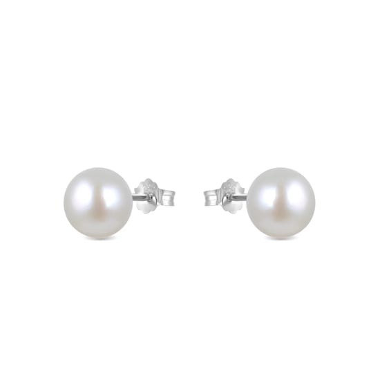 Pendientes Luxenter, básico de plata de ley 925 y perla blanca con acabado en baño de rodio - Image 2