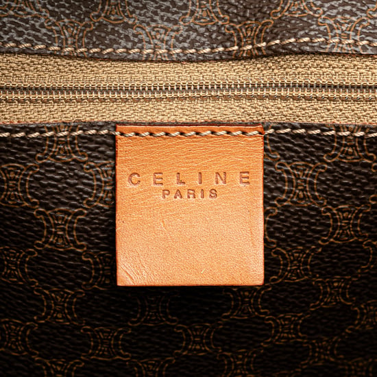 Vintage Celine Macadam Coated Canvas Tote Brown - Image 5