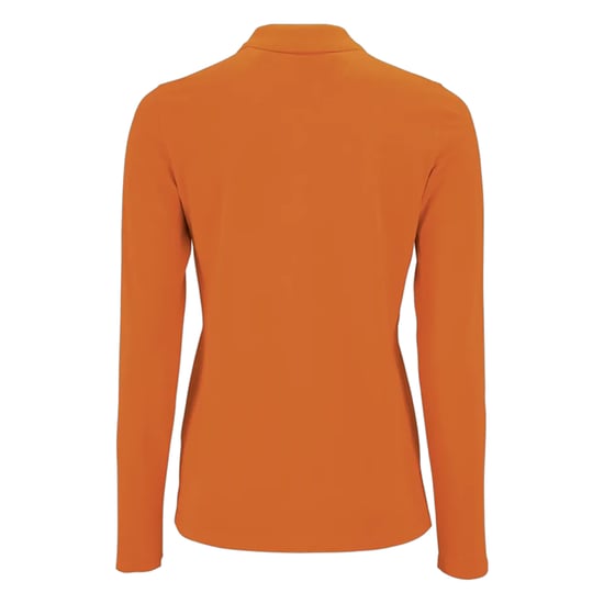 SOLS Womens/Ladies Perfect Pique Long-Sleeved Polo Shirt (Orange) - Image 2