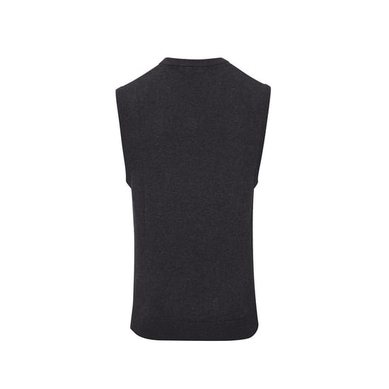 Premier Mens Knitted Sleeveless Sweater Vest (Charcoal)