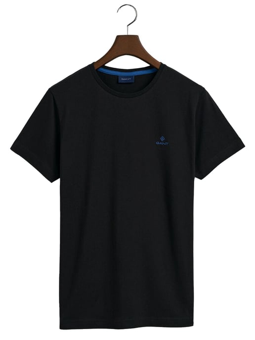 Gant | Camiseta cuello redondo hombre Logo contraste - Negro - Image 6