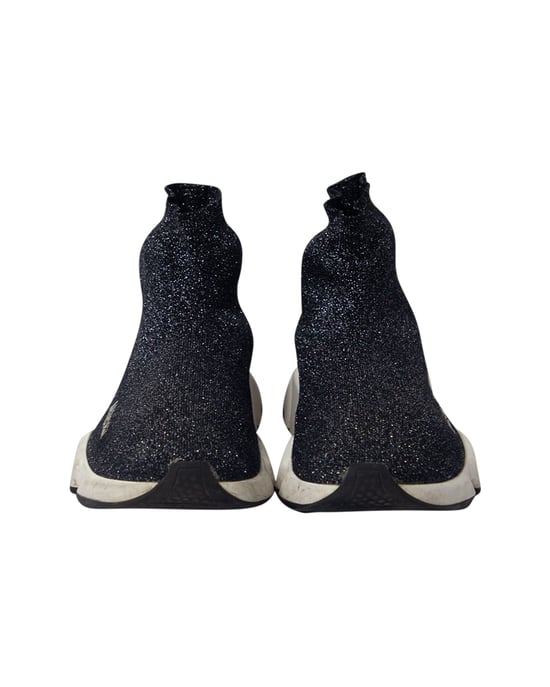Balenciaga Glitter Speed Trainers in Black Viscose - Image 2