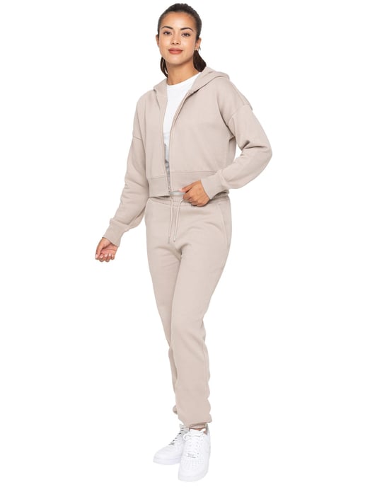 Enzo | Womens Crop Zip Hoodie Tracksuit Set - Image 2