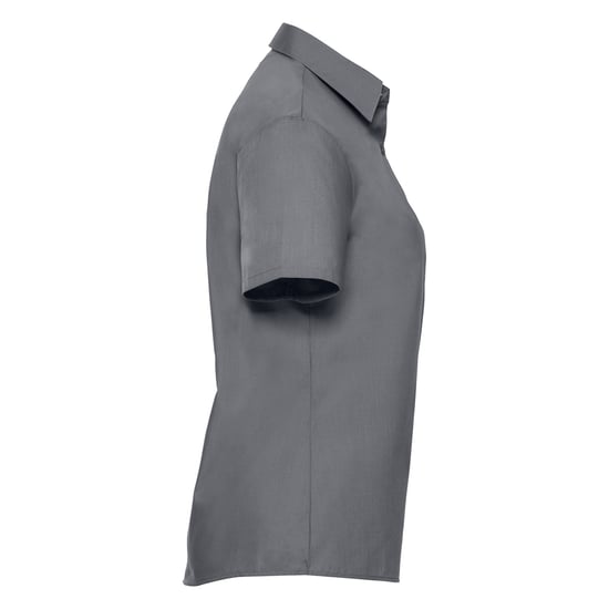 Russell Collection Womens/Ladies Classic Polycotton Easy-Care Short-Sleeved Shirt (Convoy Grey) - Image 3