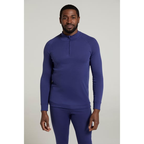 Mountain Warehouse Mens Talus Zip Neck Long-Sleeved Thermal Top (Dark Blue) - Image 1