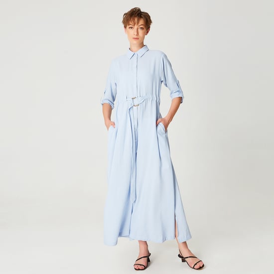Long minimalist shirt dress - Image 1
