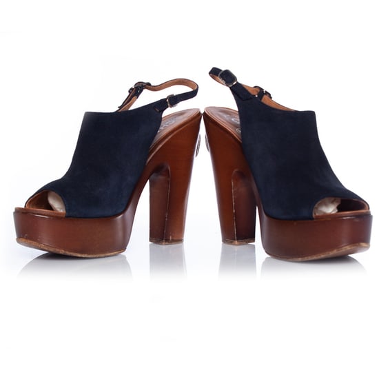 Wooden platform peep-toe clogs - Image 6