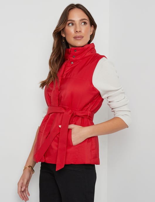 Womens Katies Belted Puffer Vest