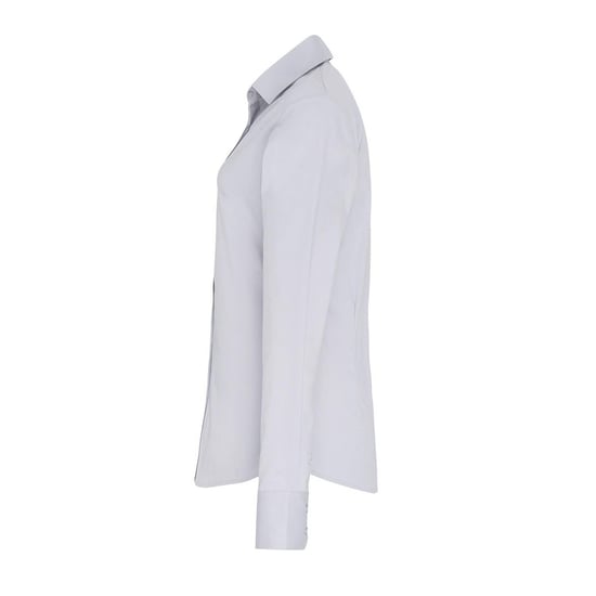 Premier Womens/Ladies Poplin Stretch Long-Sleeved Shirt (Silver) - Image 3