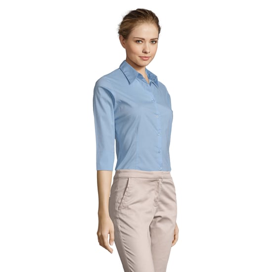 SOLS Womens/Ladies Stretch 3/4 Sleeve Blouse (Bright Sky) - Image 3