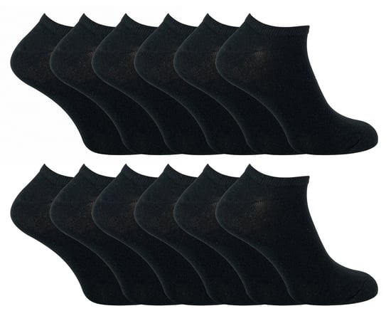 Sock Snob - 12 Pares Multipack Mens Quarter Trainer Socks - Negro - Image 1